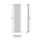 Technical drawing of slim radiator dimensions