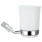 Wall-mounted frosted glass tumbler with holder