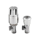 Pair of chrome radiator valves angled and straight
