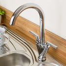Stainless steel faucet with side water filter