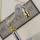 Close-up of brass faucet valve cartridge