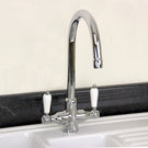 Modern chrome single-handle kitchen faucet