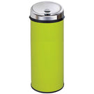Bright green metal cylindrical countertop bin.