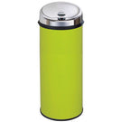 Bright green metal cylindrical countertop bin.
