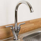 Classic dual-handle curved kitchen sink faucet