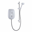 White electric instant water heater with shower kit