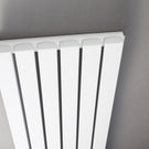 "Close-up of black radiator fins angle.