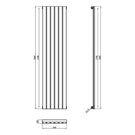 Technical drawing of vertical radiator size