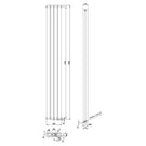 Technical drawing of heated towel rail radiator.