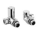 Pair of chrome angle valves for bathroom fittings