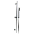 Chrome shower head with long handheld hose