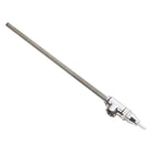 Long chrome wall-mounted shower arm extension