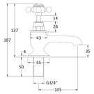 hudson-reed-topaz-black-crosshead-hexagonal-collar-bath-taps---bc402hx-