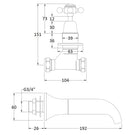 hudson-reed-topaz-black-crosshead-dome-collar-3-hole-wall-mount-bath-mixer-tap---bc409dx-