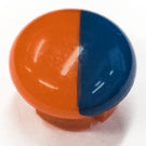 Orange and blue round bathroom cleaning ball