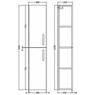 nuie-athena-gloss-white-300mm-tall-cabinet-double-door---moe162-