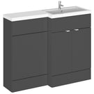 Double sink vanity unit in matte dark finish