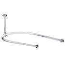 White L-shaped shower curtain rail with ceiling mount