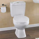 White ceramic floor-mounted toilet bowl