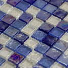 Textured Blue Sky Clear Mix Iridescent Glass Mosaic Wall Tiles Sheet 8mm