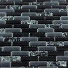 Gloss Black, Matt Grey & Crackled Glass Mosaic Wall Tiles Sheet 8mm