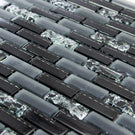 Black, Matt Grey & Crackled Glass Wall Tiles Sheet 8mm