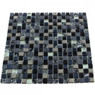 Black, Textured Grey & Diamond Glass, Stone & Steel Mosaic Wall Tiles Sheet 8mm