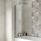 Frameless glass shower enclosure with sliding door