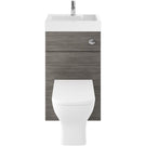 Compact vanity unit with sink and toilet combo
