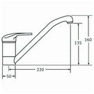 Technical diagram of a single-handle faucet.
