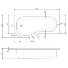 nuie-curved-p-shape-1700mm-shower-bath-lh-fixed-screen--white-panel-