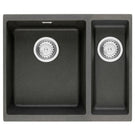 Black granite double-basin undermount sink
