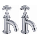 Chrome traditional pillar basin taps set