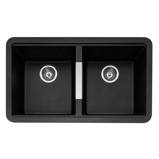 caple-leesti-20-bowl-anthracite-black-granite-undermount-kitchen-sink--waste-