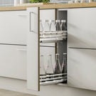 Under-sink kitchen cabinet with plumbing fittings