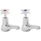Classic pillar taps with hot and cold indicators