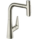 hansgrohe-talis-select-m51-brushed-steel-pullout-kitchen-sink-tap-72824800-