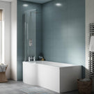 Contemporary bathroom with vanity and mirror
