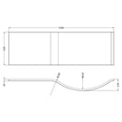 Technical drawing of under-mount ceramic sink