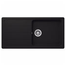 Single-basin black granite undermount kitchen sink