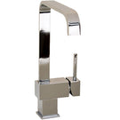 Modern chrome kitchen faucet with pull-down spray