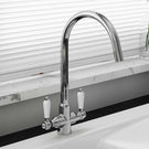 Stainless steel kitchen faucet with pull-out spray