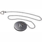 Chrome pop-up waste plug for bathroom basin