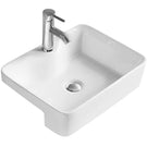 Square ceramic countertop basin with tall tap