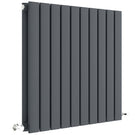 Matte black horizontal radiator front view.