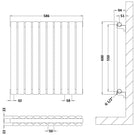 Technical drawing of horizontal radiator.