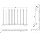 Technical drawing of horizontal radiator design