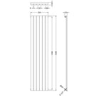 Technical drawing of black vertical radiator.