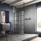 hudson-reed-black-wetroom-shower-screen-ceiling-post---wrsf006-