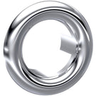 Chrome flexible shower hose coiled in circle